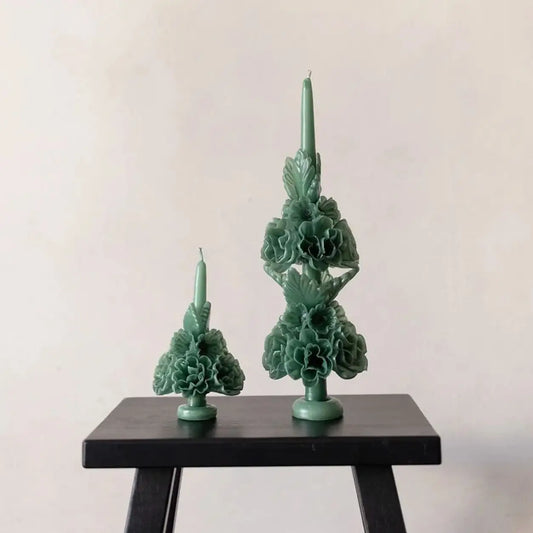 Handcrafted Mexican Floral Candles (Small Version)