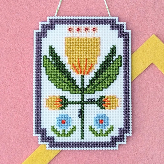 Framed Floral Tulip Cross Stitch Kit