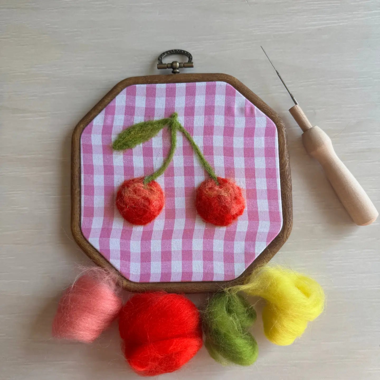 Very Cherry Painting with Wool DIY kit