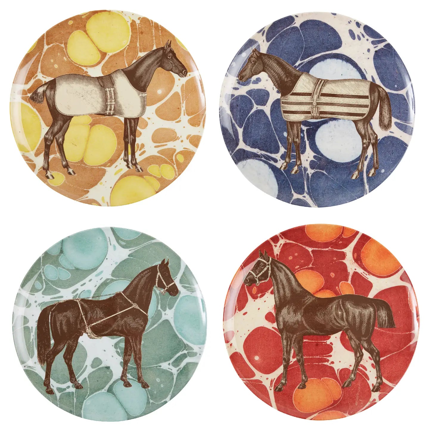 Marble Horse Dinner Plates